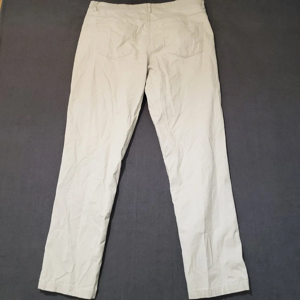 Hickey Freeman Chino Pants Mens 33x32 Tan Cotton‎ Spandex Stretch Straight Leg